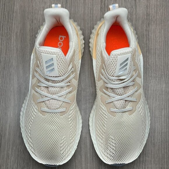 Adidas Shoes Mens 7.5 Alphaboost Ecru Tint 'Glow Orange' Running Sneakers G28565 - Picture 6 of 12